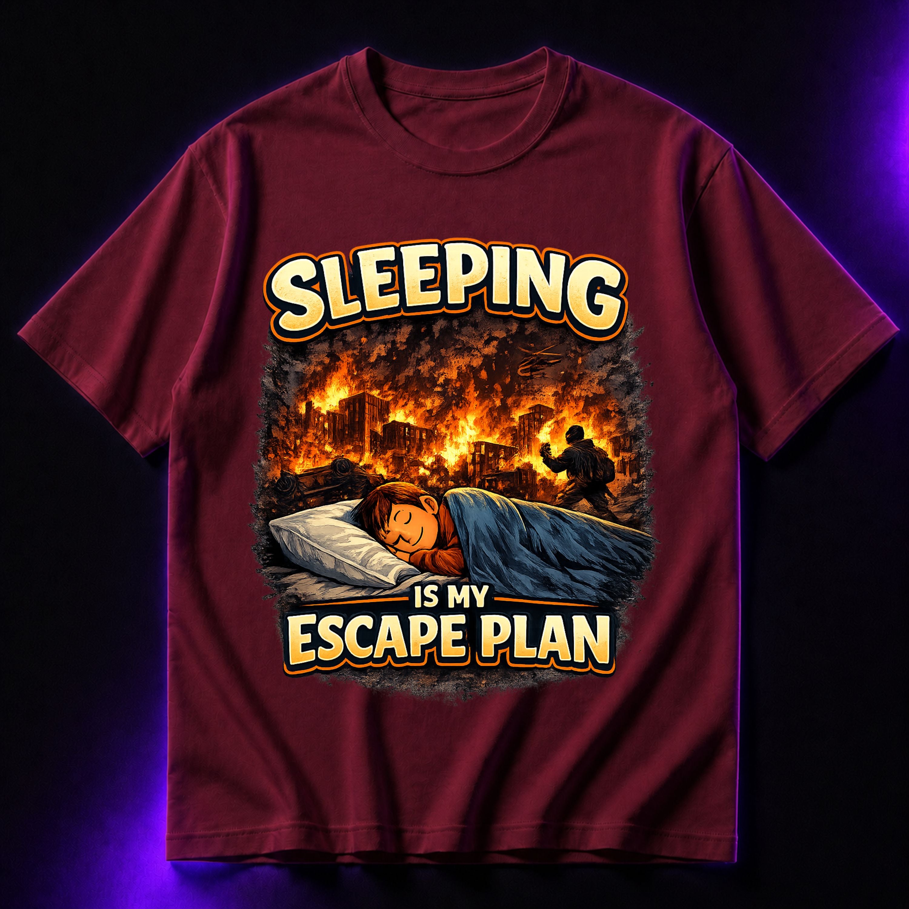 Sleeping Is My Escape Plan Oversized Graphic T-Shirt – Sarcastic Unisex Tee