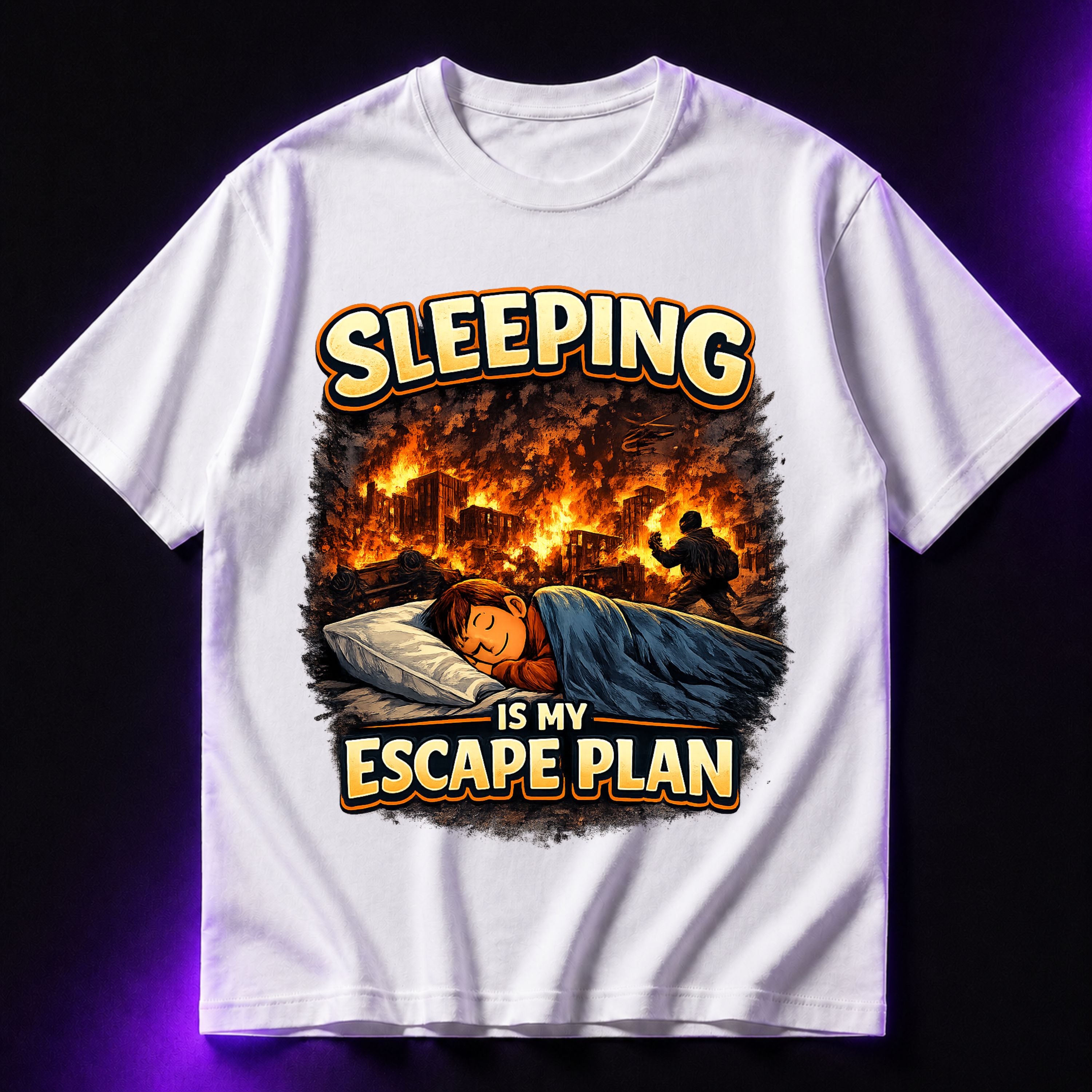 Sleeping Is My Escape Plan Oversized Graphic T-Shirt – Sarcastic Unisex Tee