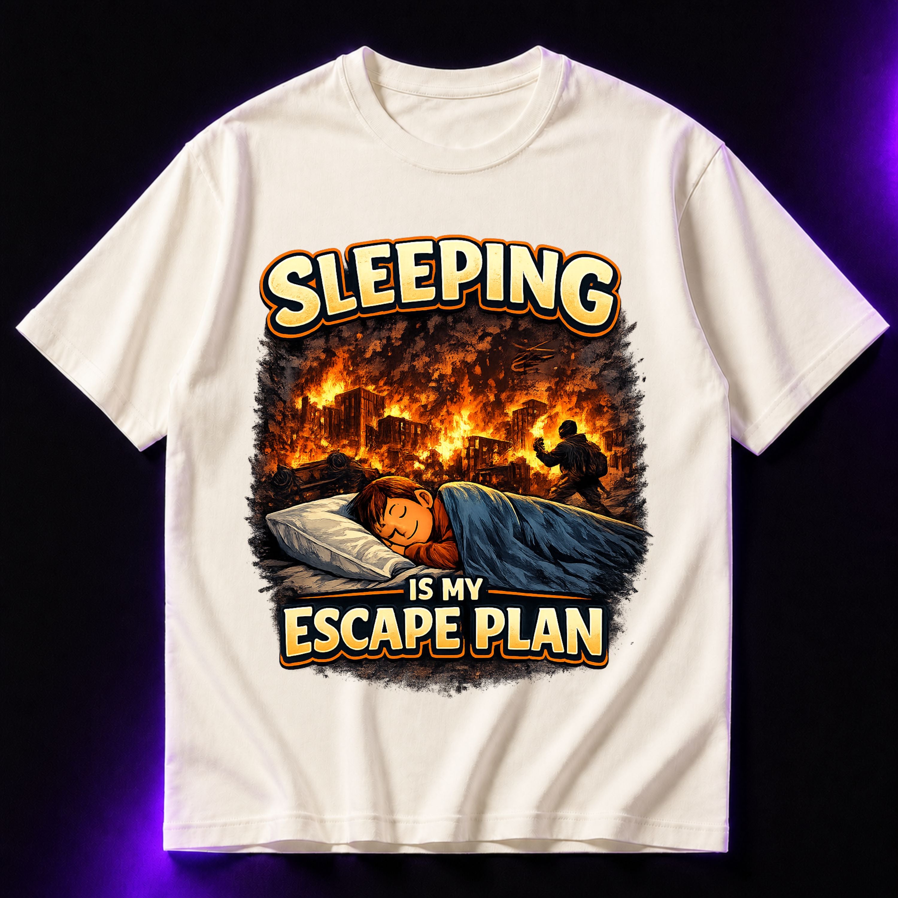 Sleeping Is My Escape Plan Oversized Graphic T-Shirt – Sarcastic Unisex Tee