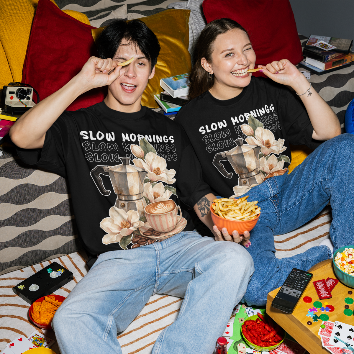 Slow Mornings Unisex Oversized Tee