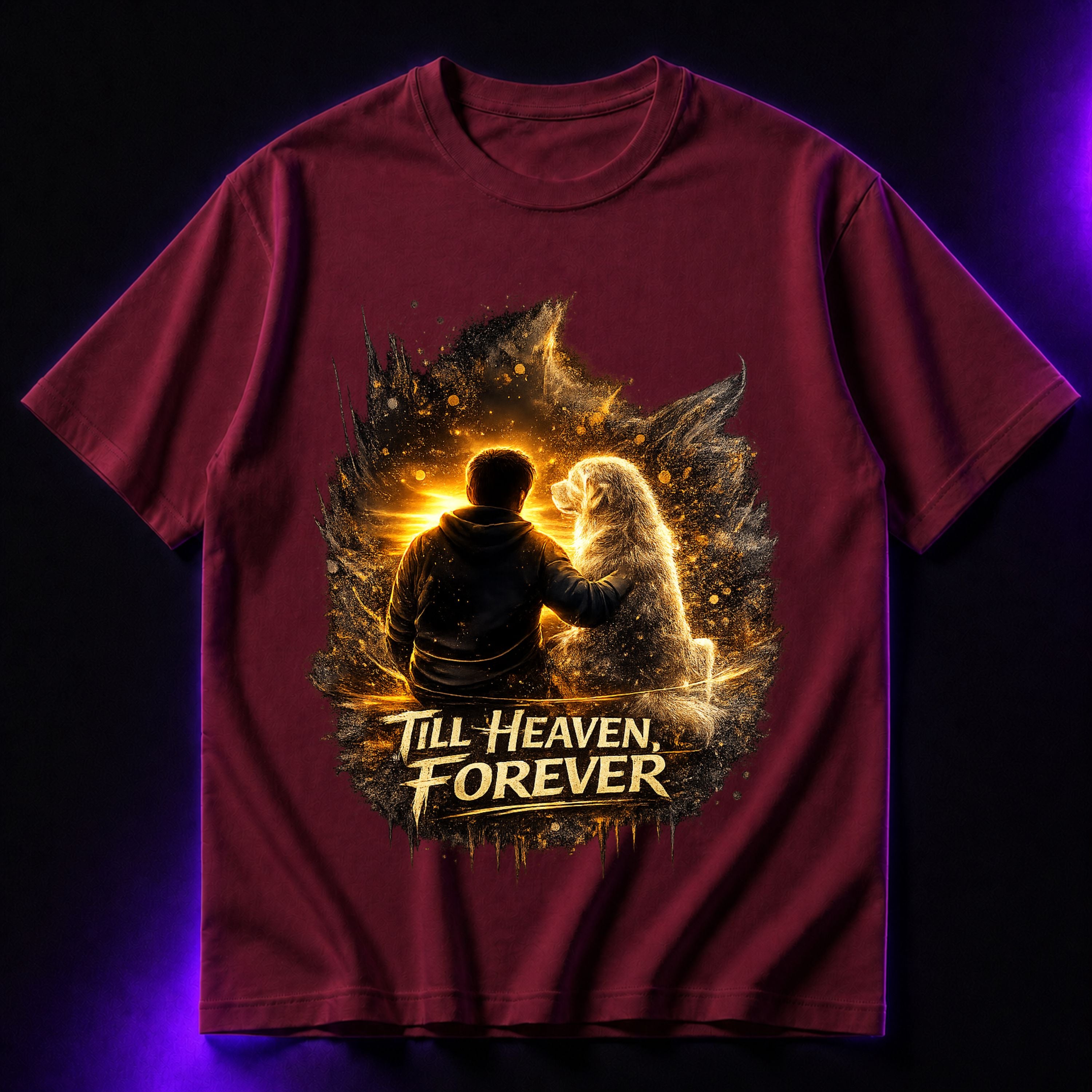 Till Heaven Forever Oversized Graphic T-Shirt – Memorial Dog Lover Unisex Tee