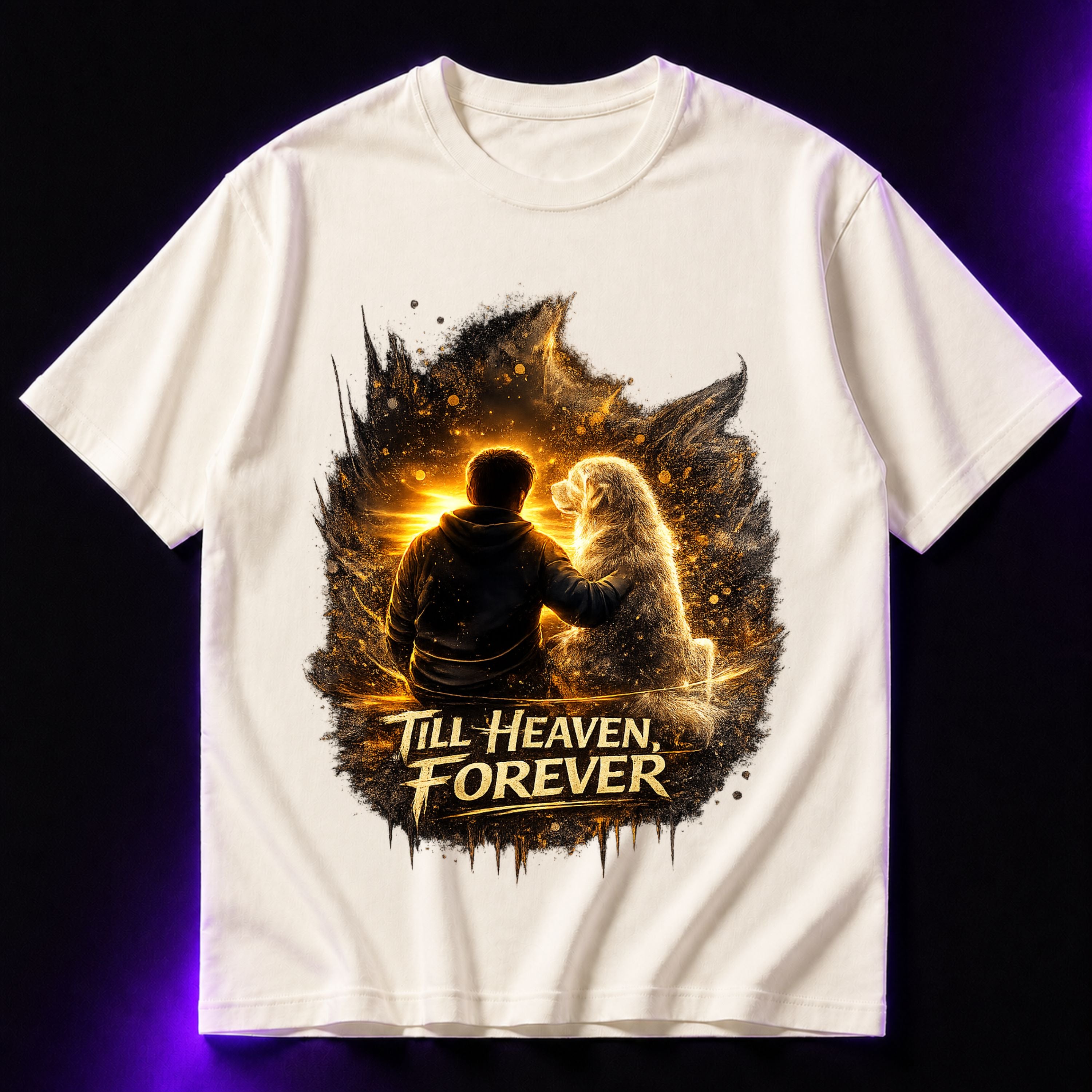Till Heaven Forever Oversized Graphic T-Shirt – Memorial Dog Lover Unisex Tee
