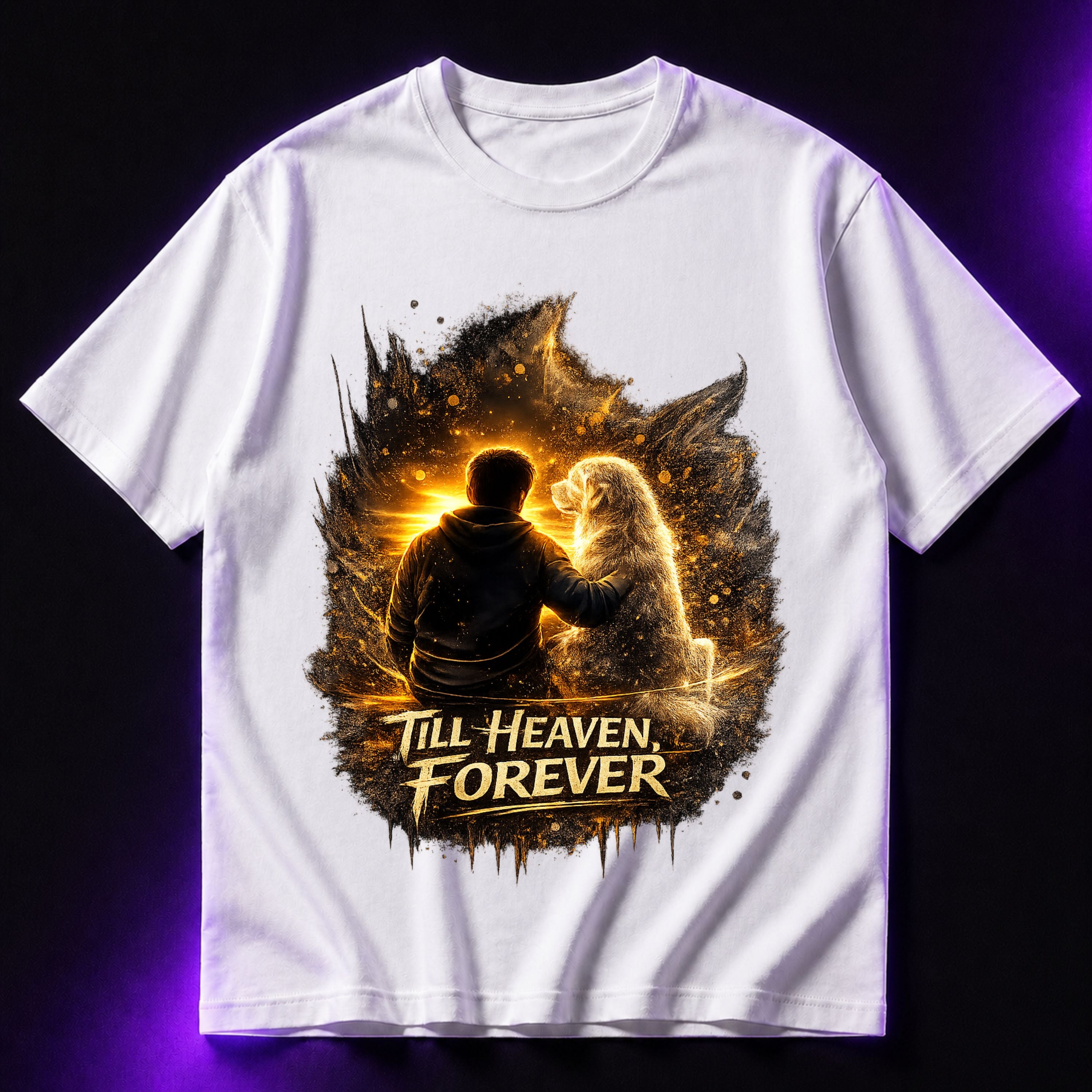 Till Heaven Forever Oversized Graphic T-Shirt – Memorial Dog Lover Unisex Tee
