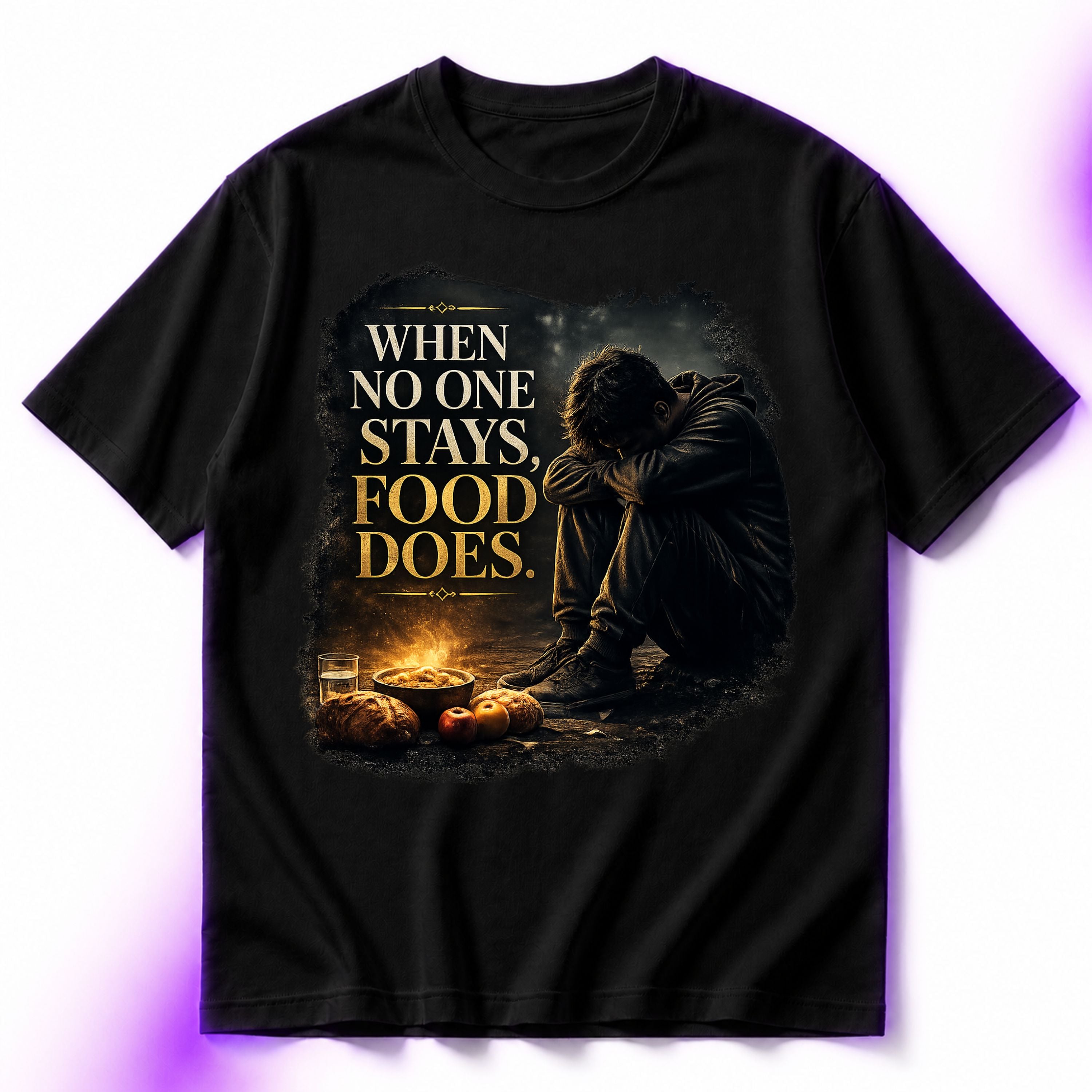 When No One Stays, Food Does Oversized Graphic T-Shirt – Foodie Unisex Tee