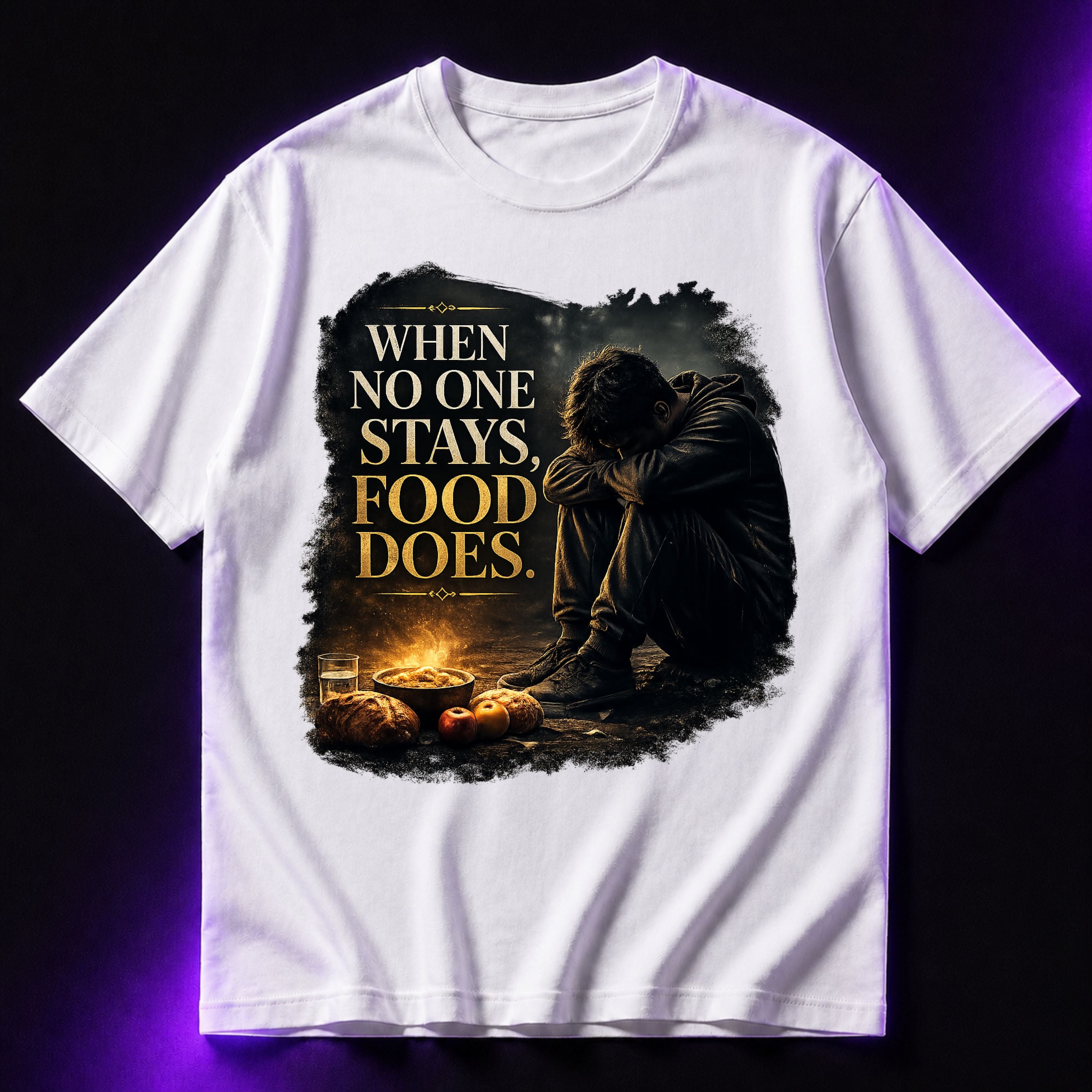When No One Stays, Food Does Oversized Graphic T-Shirt – Foodie Unisex Tee