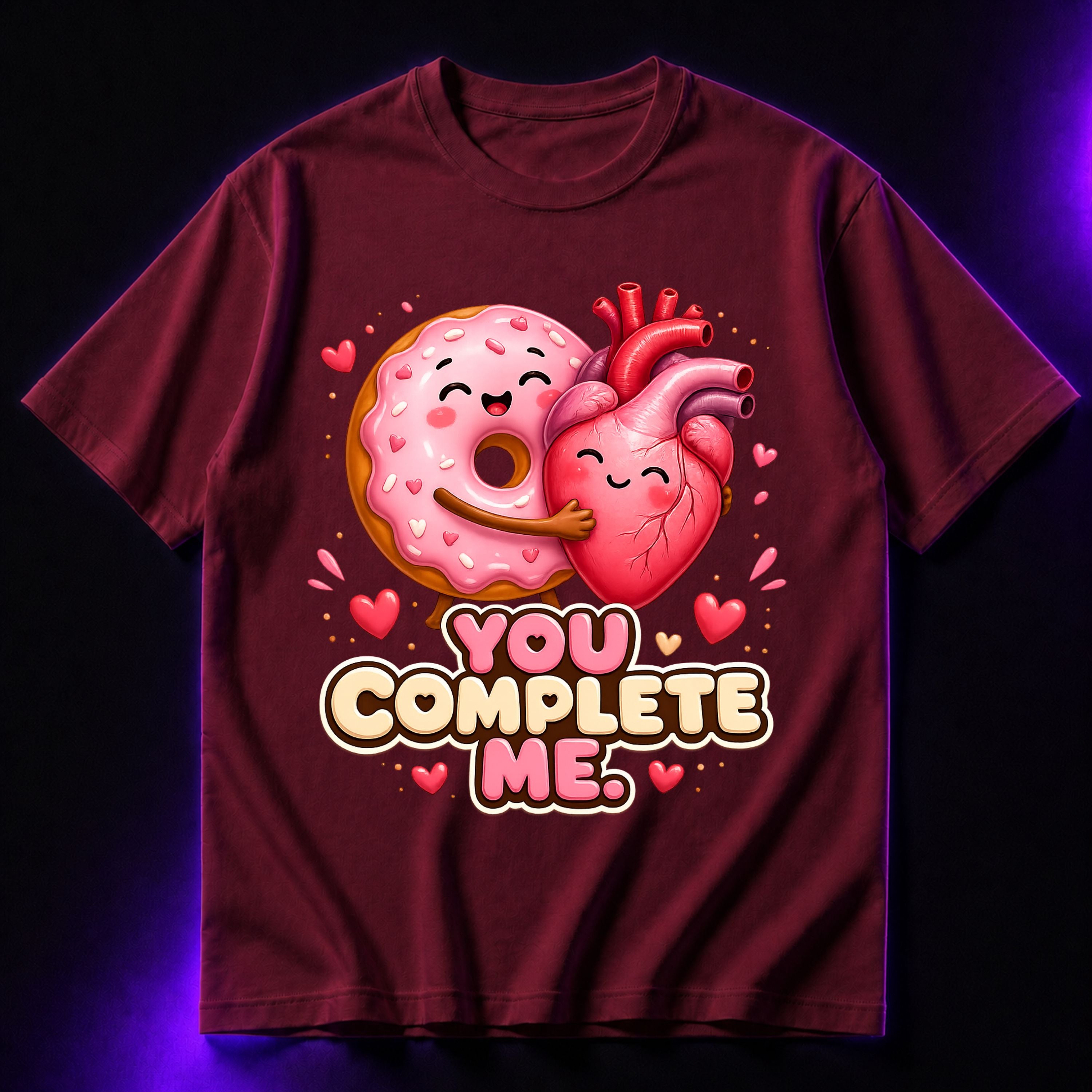 You Complete Me Oversized Graphic T-Shirt – Romantic Foodie Unisex Statement Tee