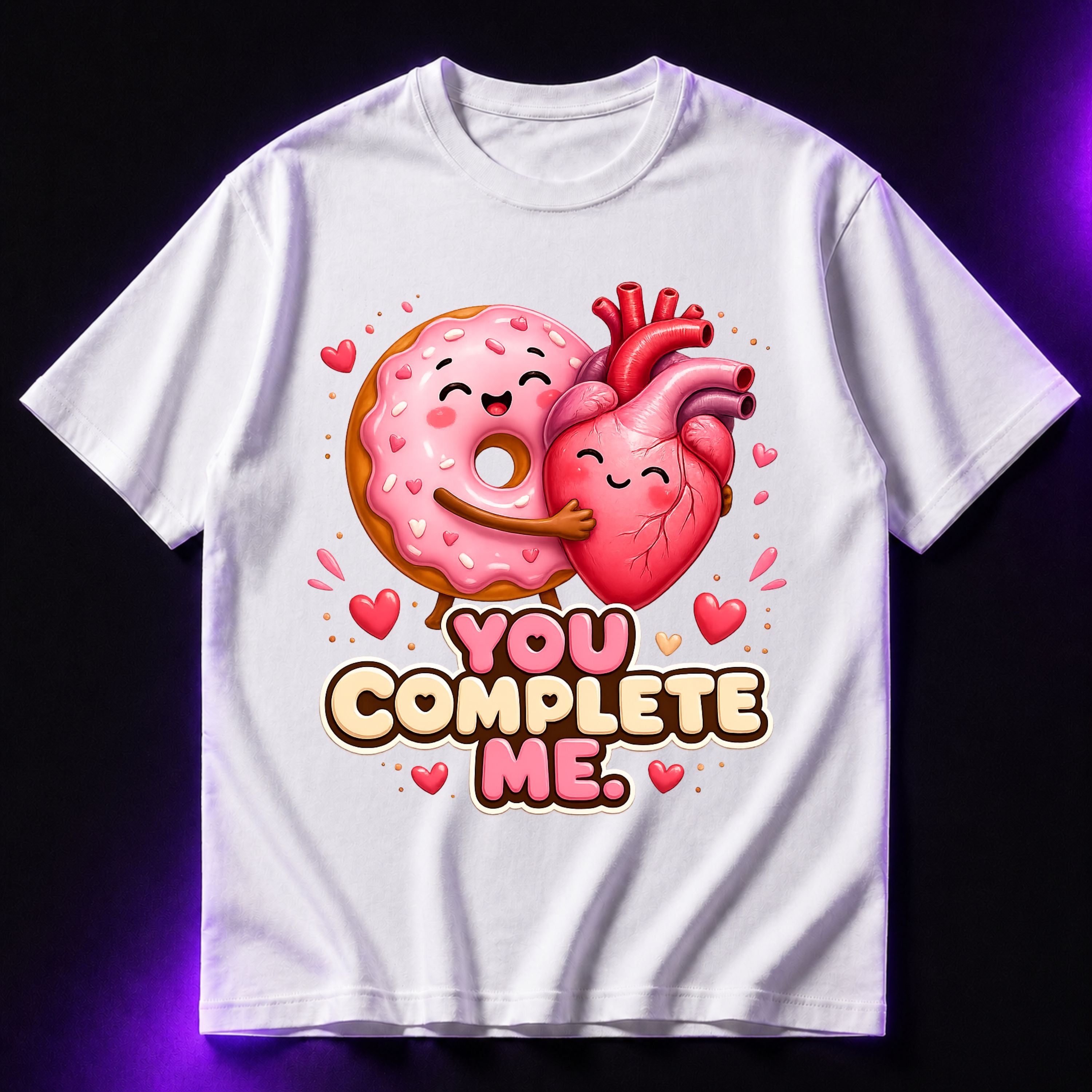You Complete Me Oversized Graphic T-Shirt – Romantic Foodie Unisex Statement Tee