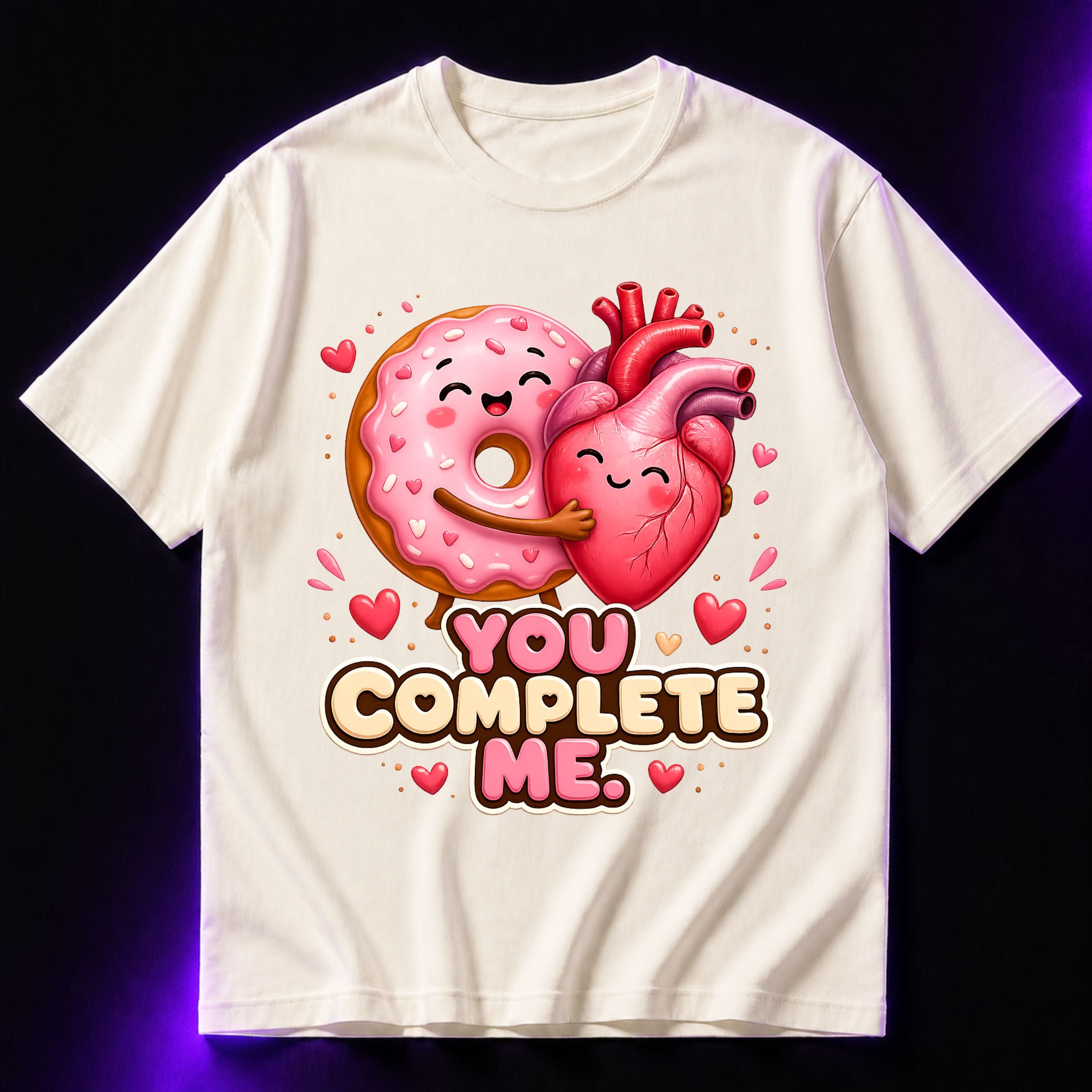 You Complete Me Oversized Graphic T-Shirt – Romantic Foodie Unisex Statement Tee