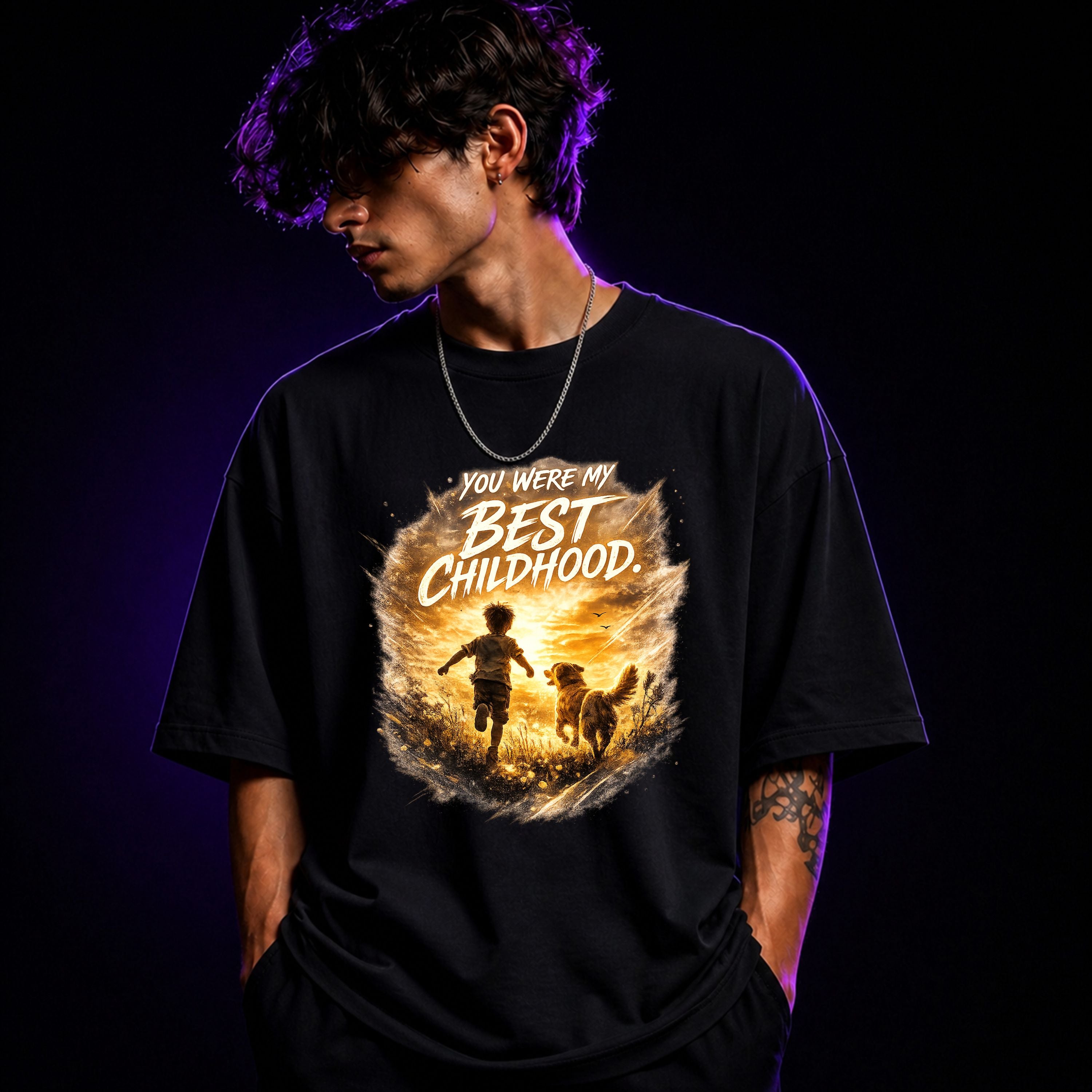 You Were My Best Childhood Oversized Graphic T-Shirt – Dog Lover Unisex Tee