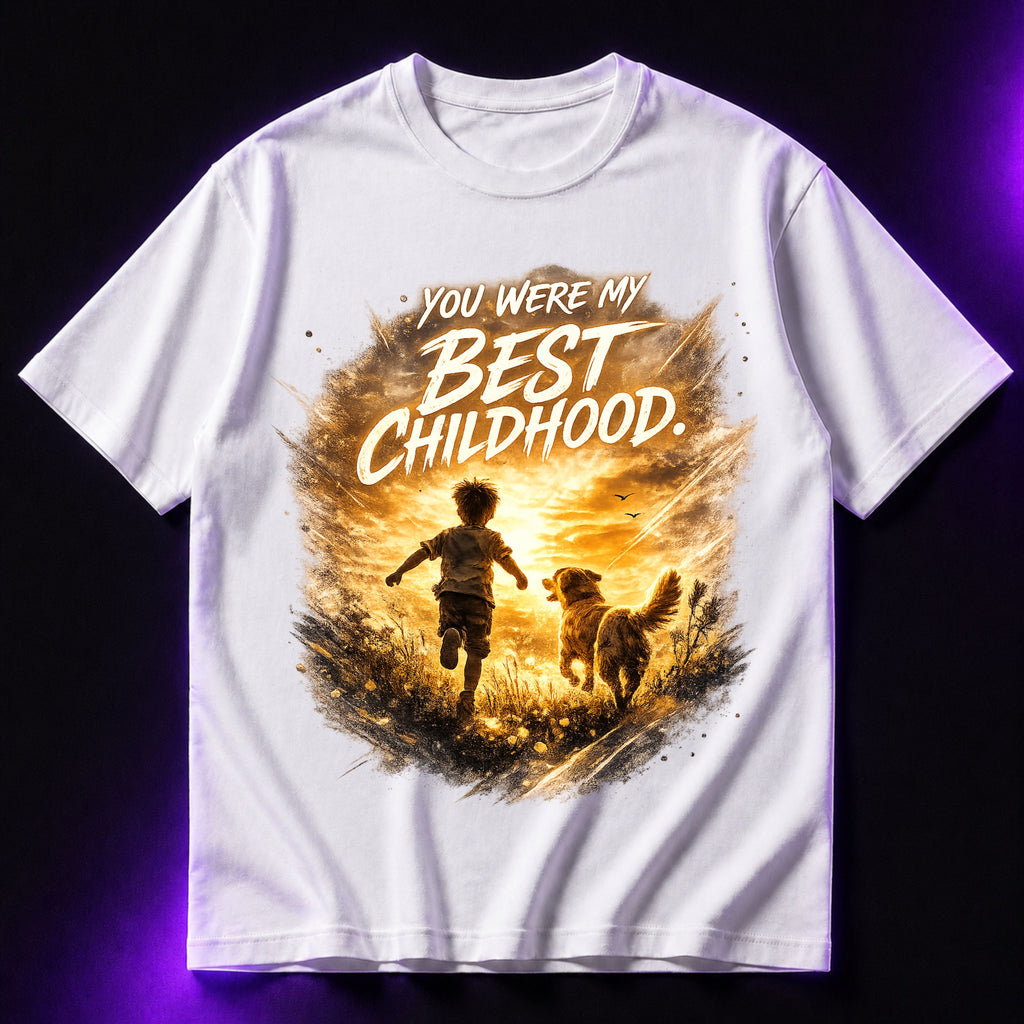 You Were My Best Childhood Oversized Graphic T-Shirt – Dog Lover Unisex Tee