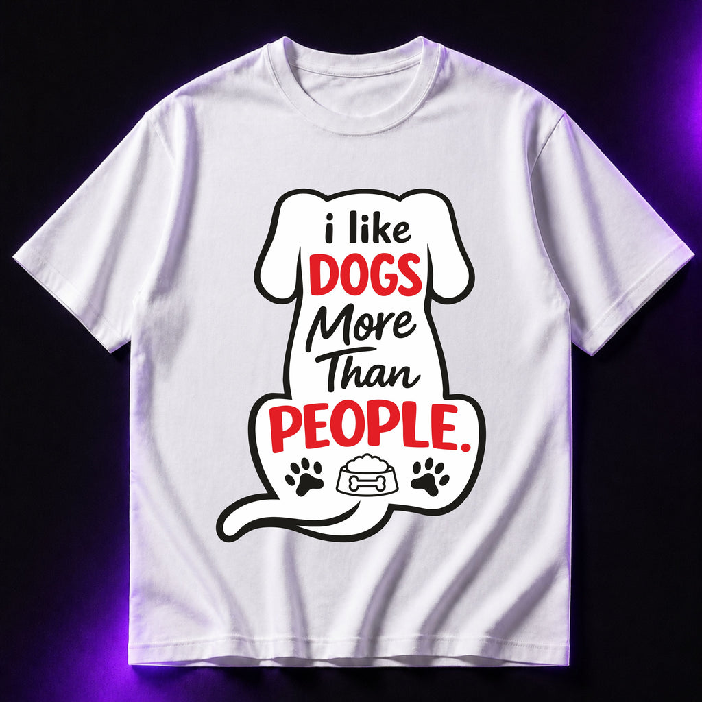 I Like Dogs More Than People Oversized Graphic T-Shirt – Dog Lover Unisex Tee