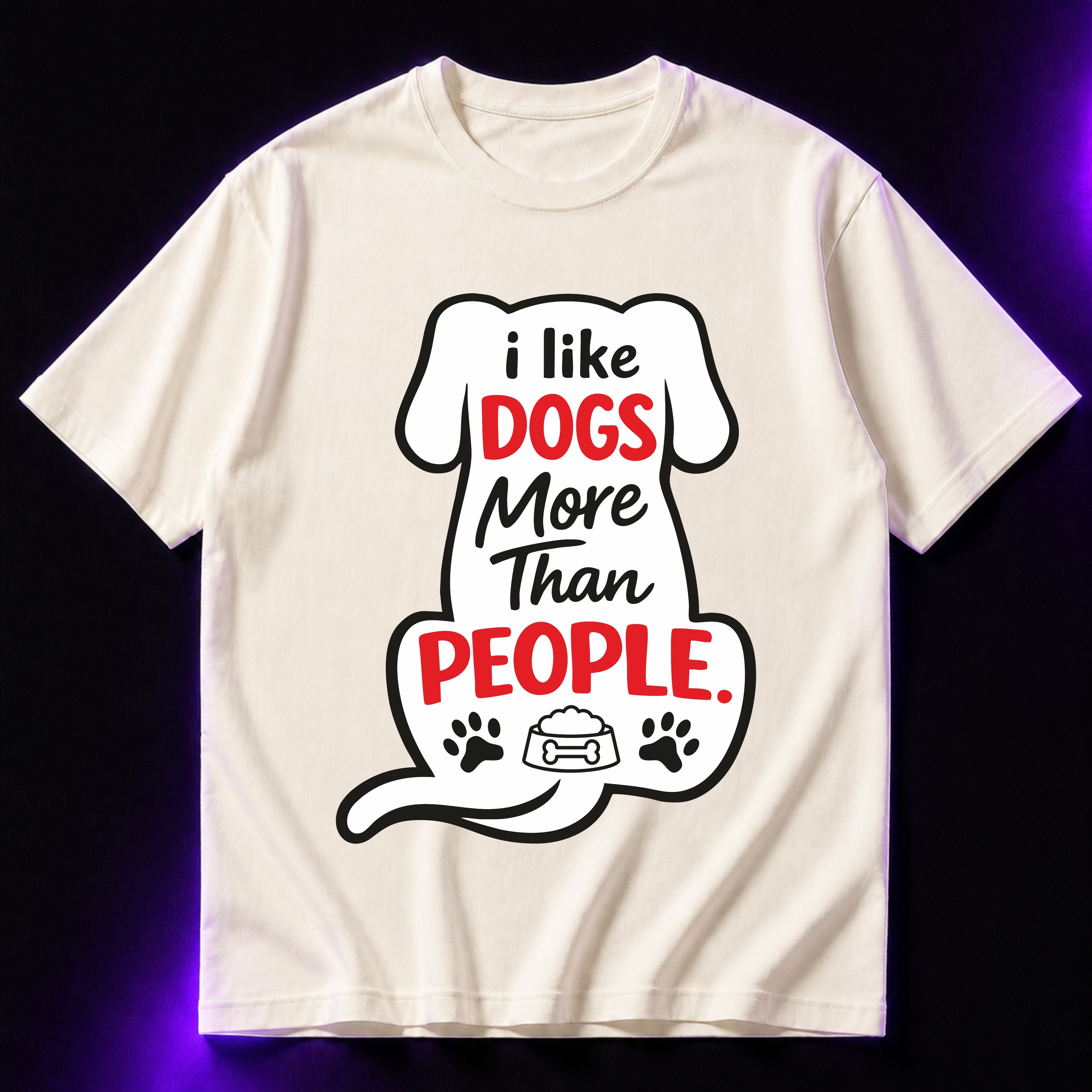 I Like Dogs More Than People Oversized Graphic T-Shirt – Dog Lover Unisex Tee