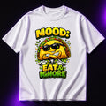 Mood: Eat & Ignore Oversized Graphic T-Shirt – Funny Foodie Unisex Terry Tee